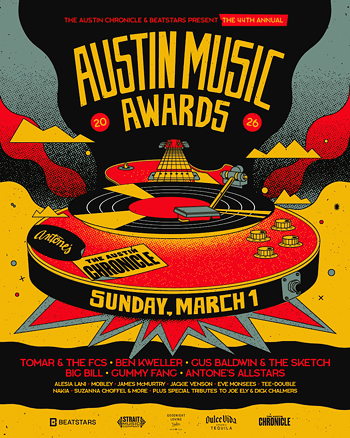 Image: 44th Annual Austin Music Awards w/ Tomar & the FCs ft. the Animeros, Tee-Double, & more; Ben Kweller; Antone's All-Stars ft. Jackie Venson, Eve Monsees, Soul Man Sam Evans, & more; Colin Gilmore, Gus Baldwin & the Sketch, Gummy Fang, Big Bill