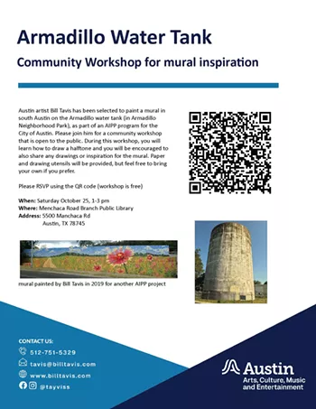 Image: Armadillo Water Tank Mural - Community Workshop