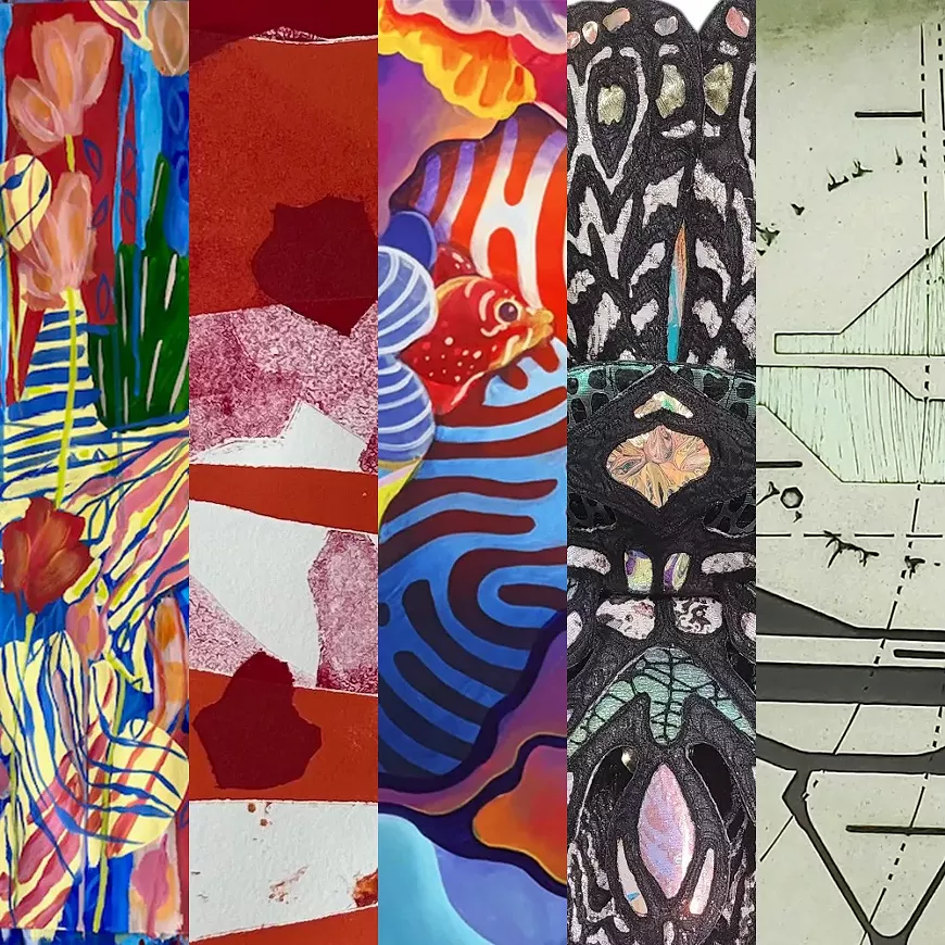 Artwork from Anita Horton, Charlotte Seifert , Victoria Majesta Marquez, Jamie Spinello, and Kristen Van Patten