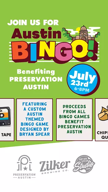 Image: Austin Bingo with Preservation Austin and Bryan Spear