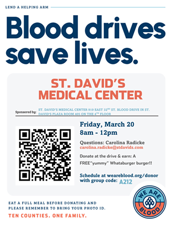 Image: Blood Drives Save Lives: St. David's Medical Center
