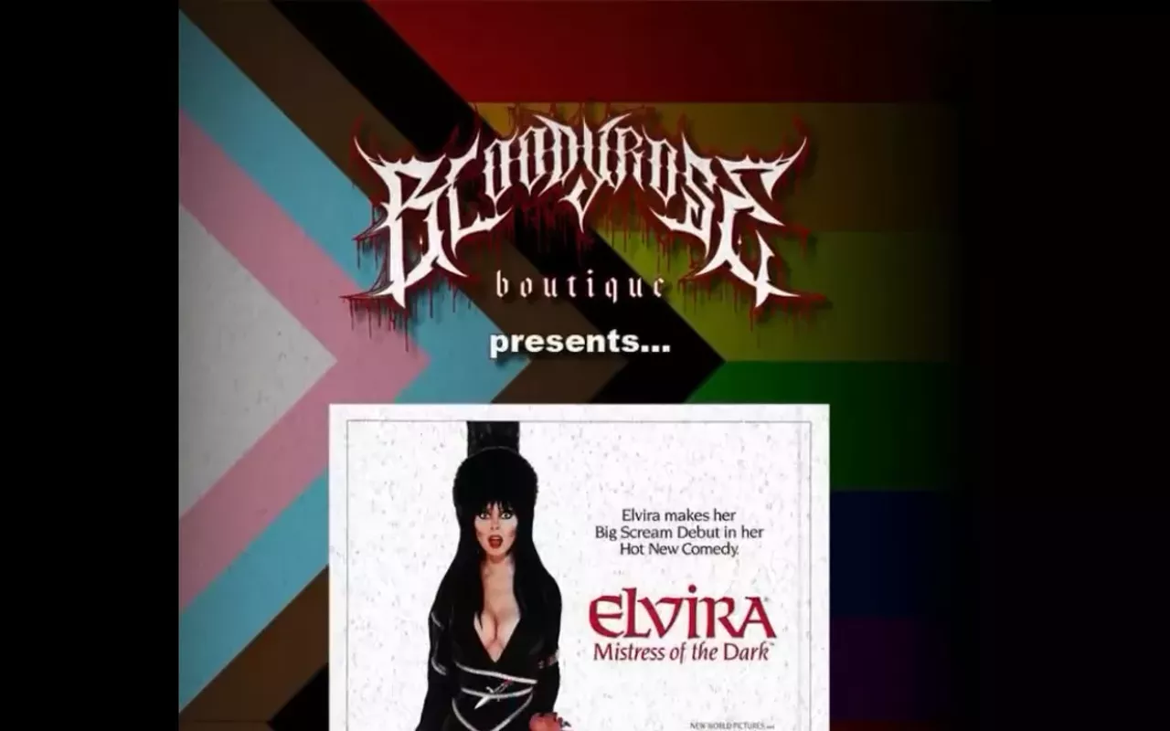 Image: Bloody Rose Pride Movie & Music Series: Elvira Mistress Of The Dark (1988) with Dednamez In Concert FREE