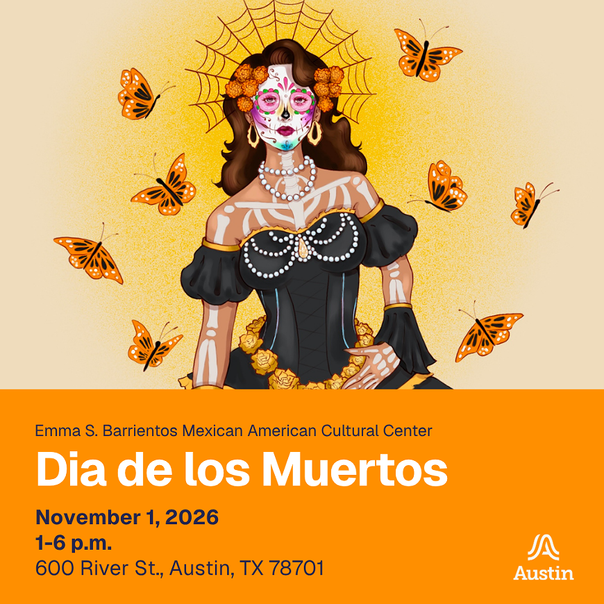 Graphic of Dia de los Muertos at the ESB MACC