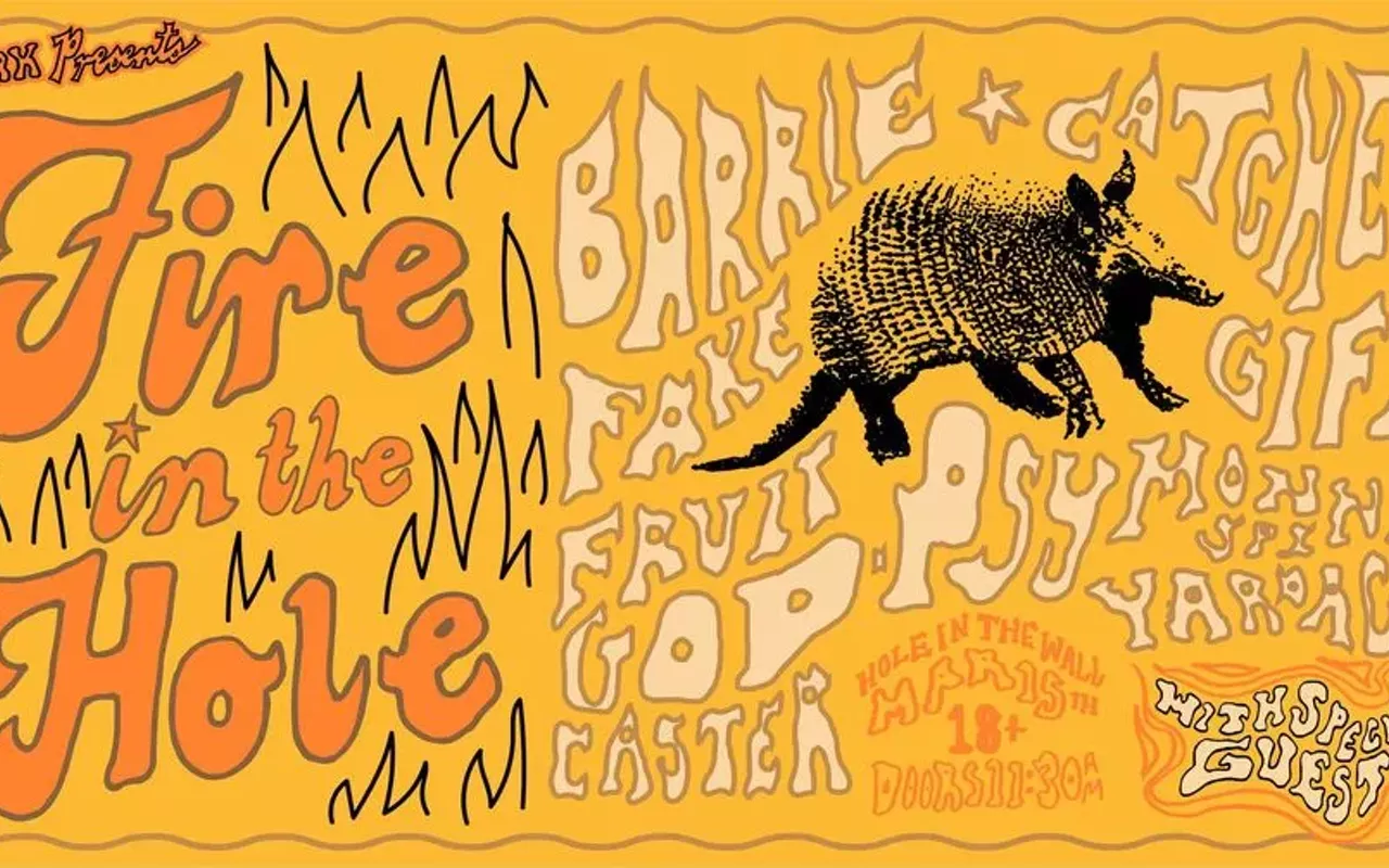 Image: Fire in the Hole w/ Godcaster (6:30), Walt Disco (5:00), special guest (3:30), Gift (1:30), Psymon Spine (noon) [middle]; Catcher (5:45), Yard Act (4:15), Been Stellar (2:15), Fake Fruit (12:45) [front]