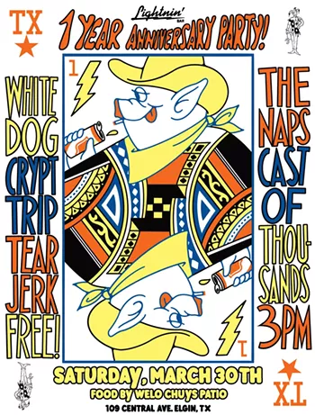 Image: First anniversary w/ White Dog, Crypt Trip, Tearjerk, the Naps, Cast of Thousands