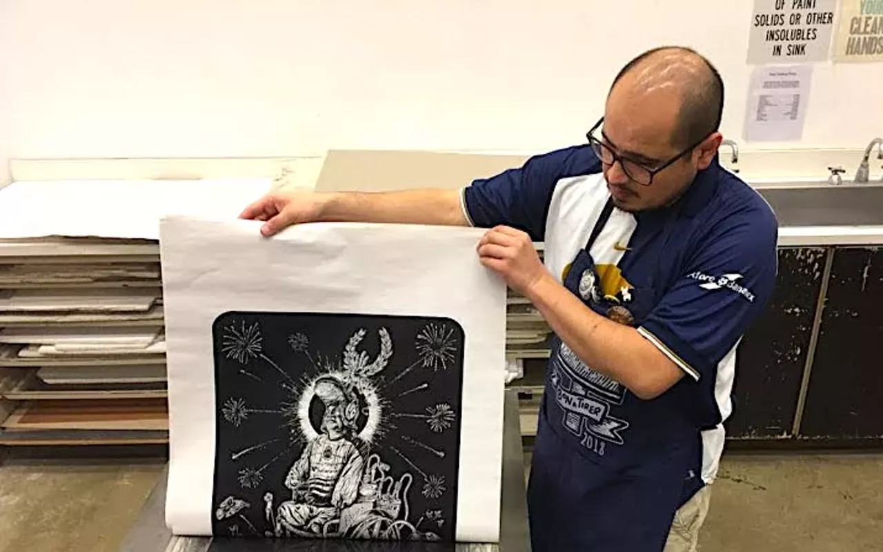 Image: Ivester Contemporary: Linocut Demonstration