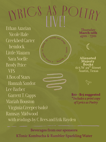Image: Lyrics as Poetry Live!