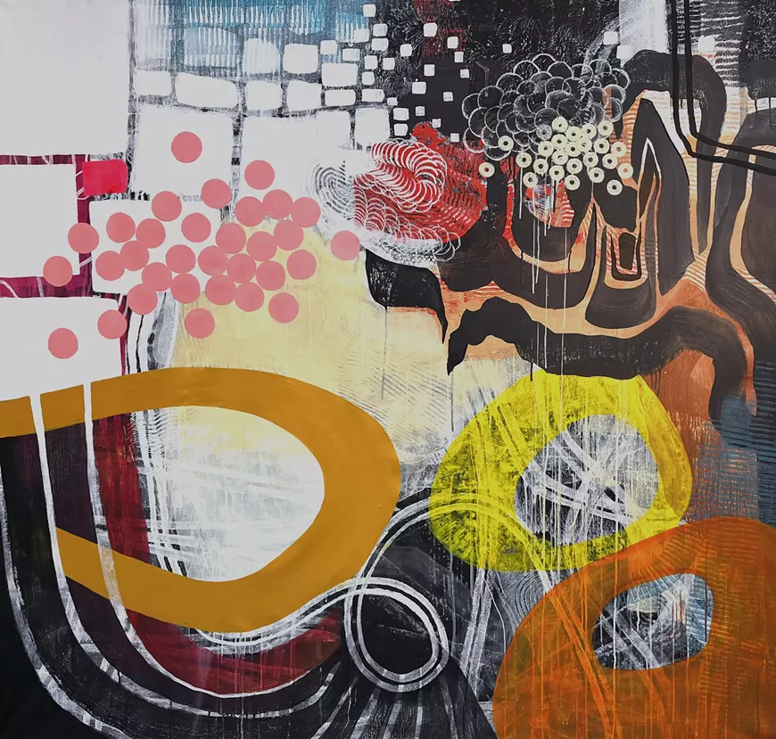 Fierce, 2025 mixed media acrylic on canvas