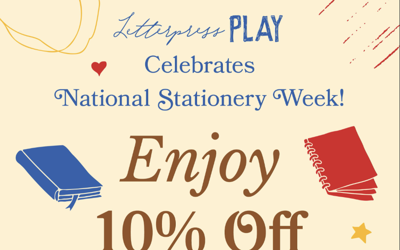 Image: National Stationery Week at Letterpress PLAY - Enjoy 10% OFF!