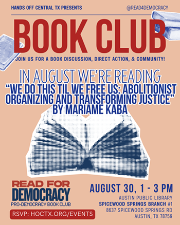 Image: Read for Democracy Book Club - August Meeting
