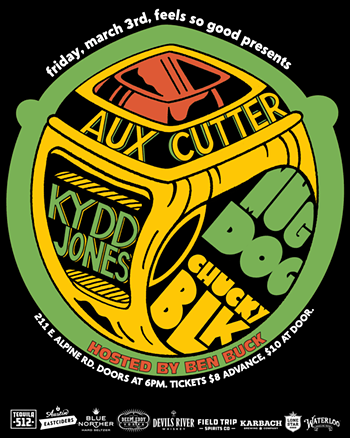 Image: RESCHEDULED FROM 2/2: Aux Cutter, Kydd Jones, MugDog, Chucky Blk
