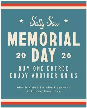 Image: Salty Sow Memorial Day Dinner On Us