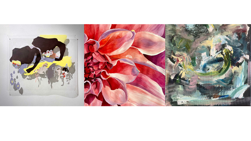 Images (left to right): Natalie Shaw, Cutting Teeth; Sushmitha Din Kashi, Blooming Peony; Alyssa Jethani, Curiosity II