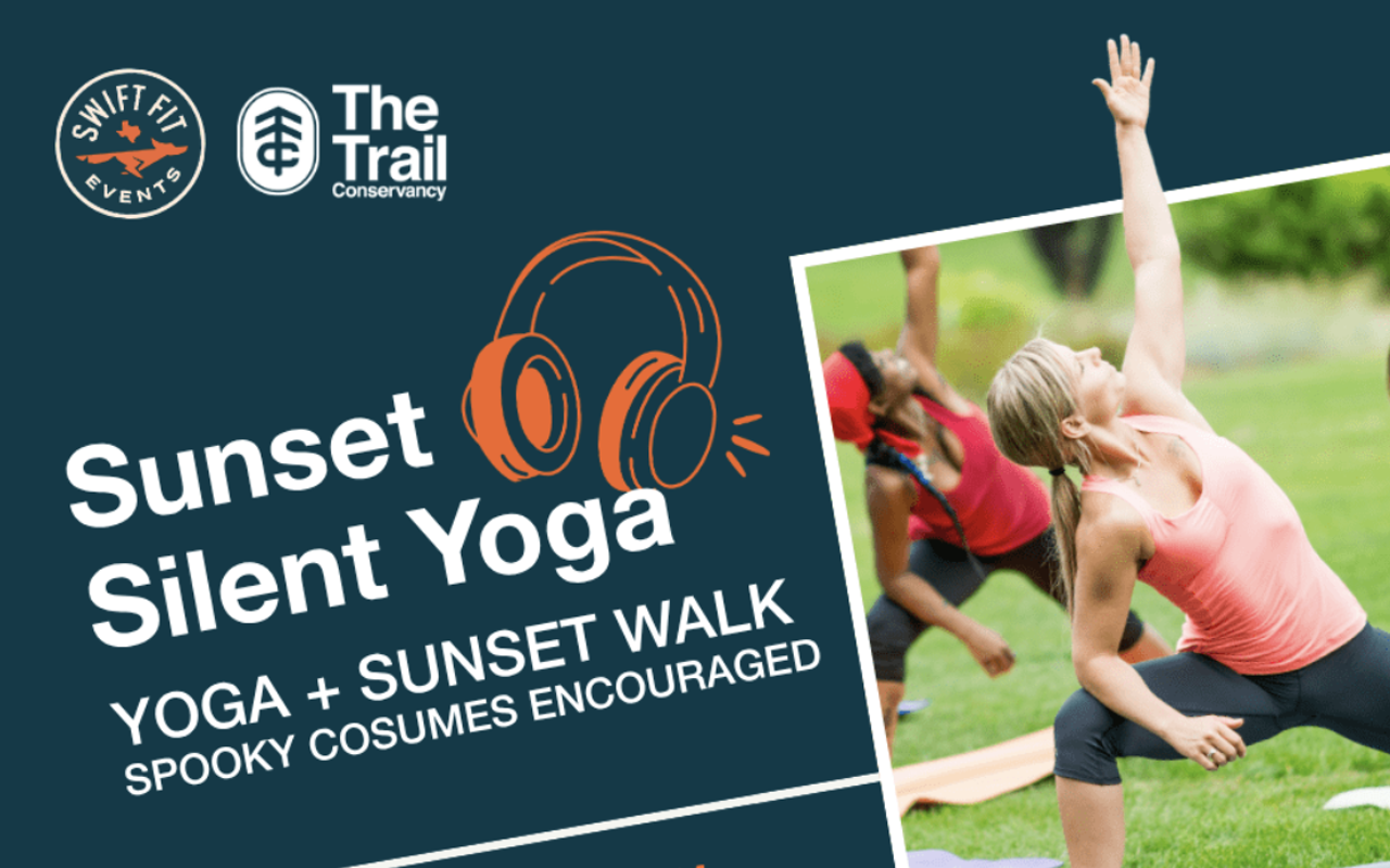 Image: Sunset Silent Yoga on the Trail