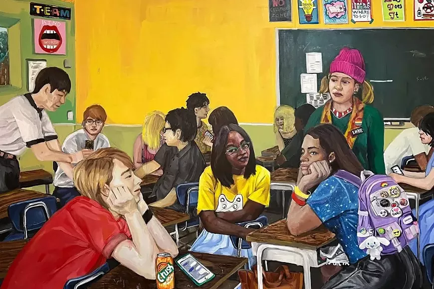 Darla Barolini, Crush, Acrylic on canvas, 2024