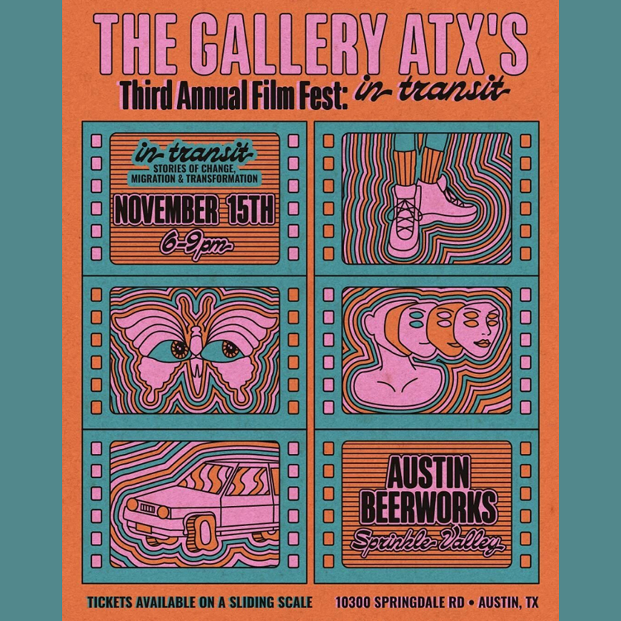The Gallery ATX IN TRANSIT film festival poster