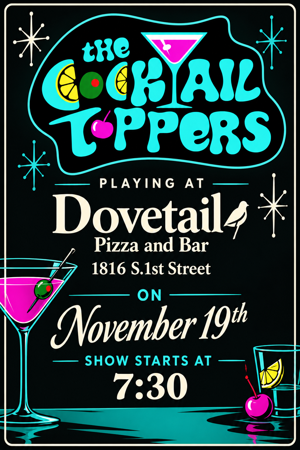 The Cocktail Toppers Austin concert poster