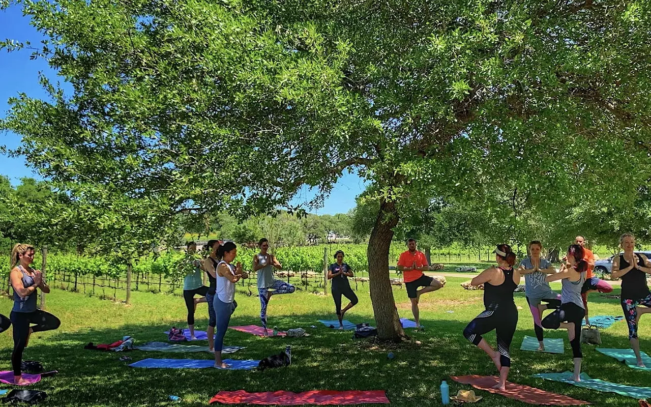 Image: Vino Vinyasa at Fall Creek Vineyards