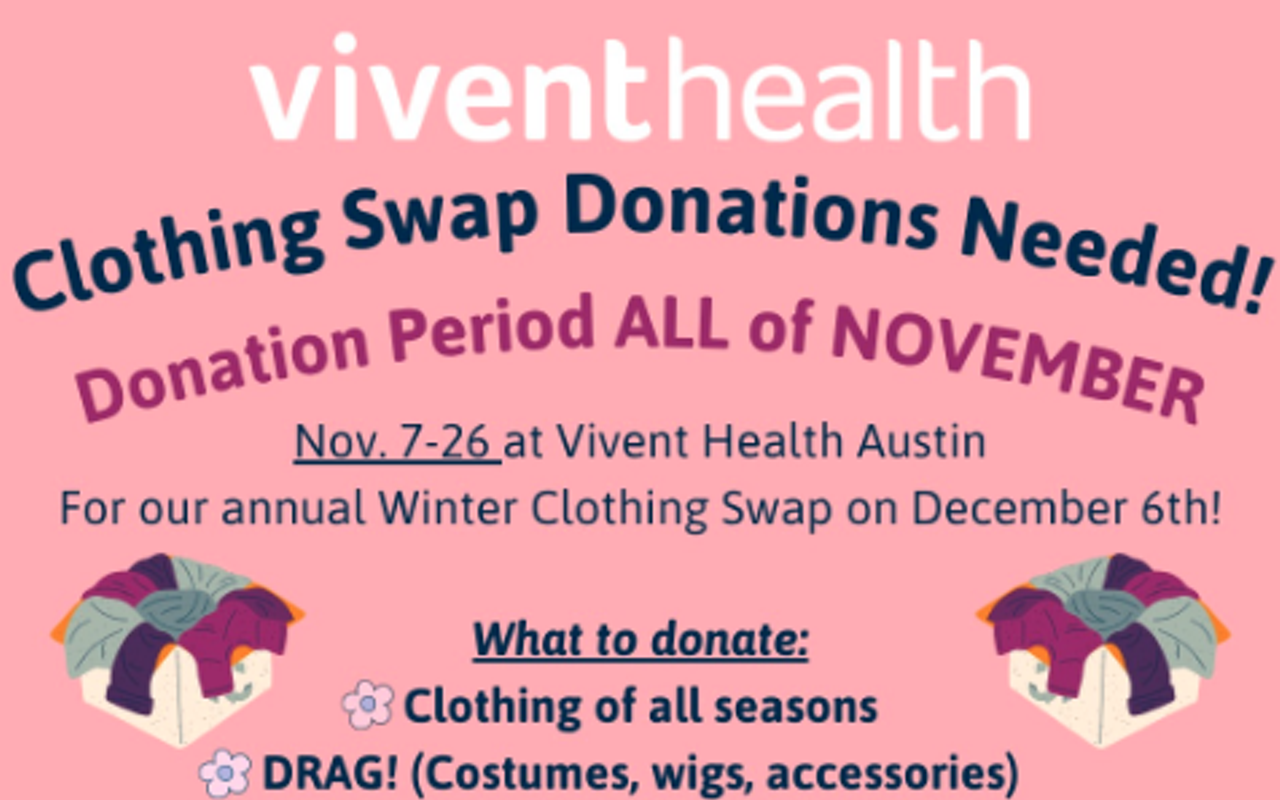Image: Vivent Health Clothing Swap Donations