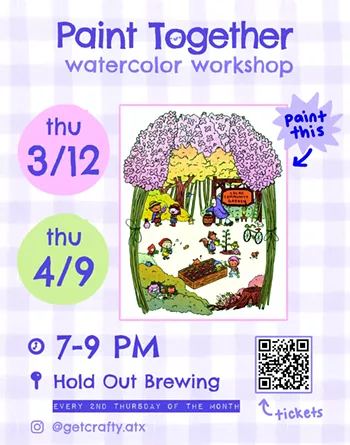 Image: Watercolor Workshop - Paint Together (Lilac Garden)